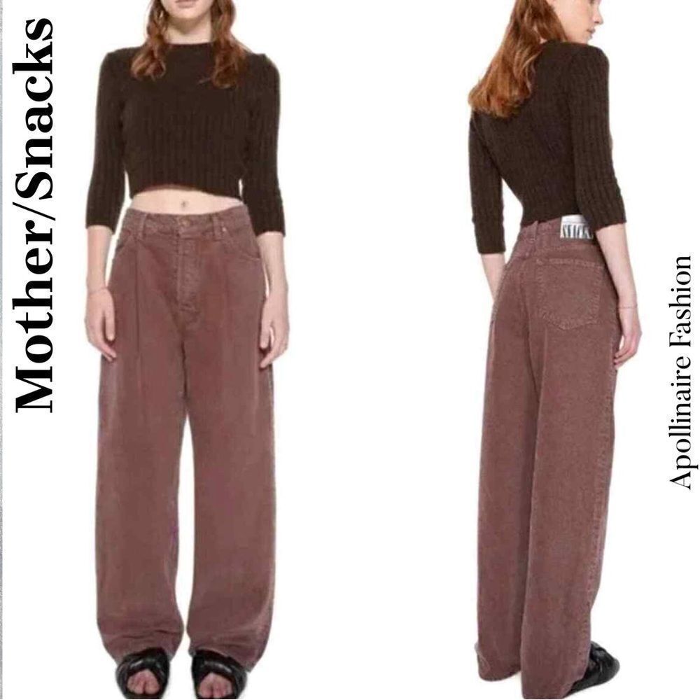 MOTHER Snacks Pleated Fun Dip Puddle French Toast Brown Size 30